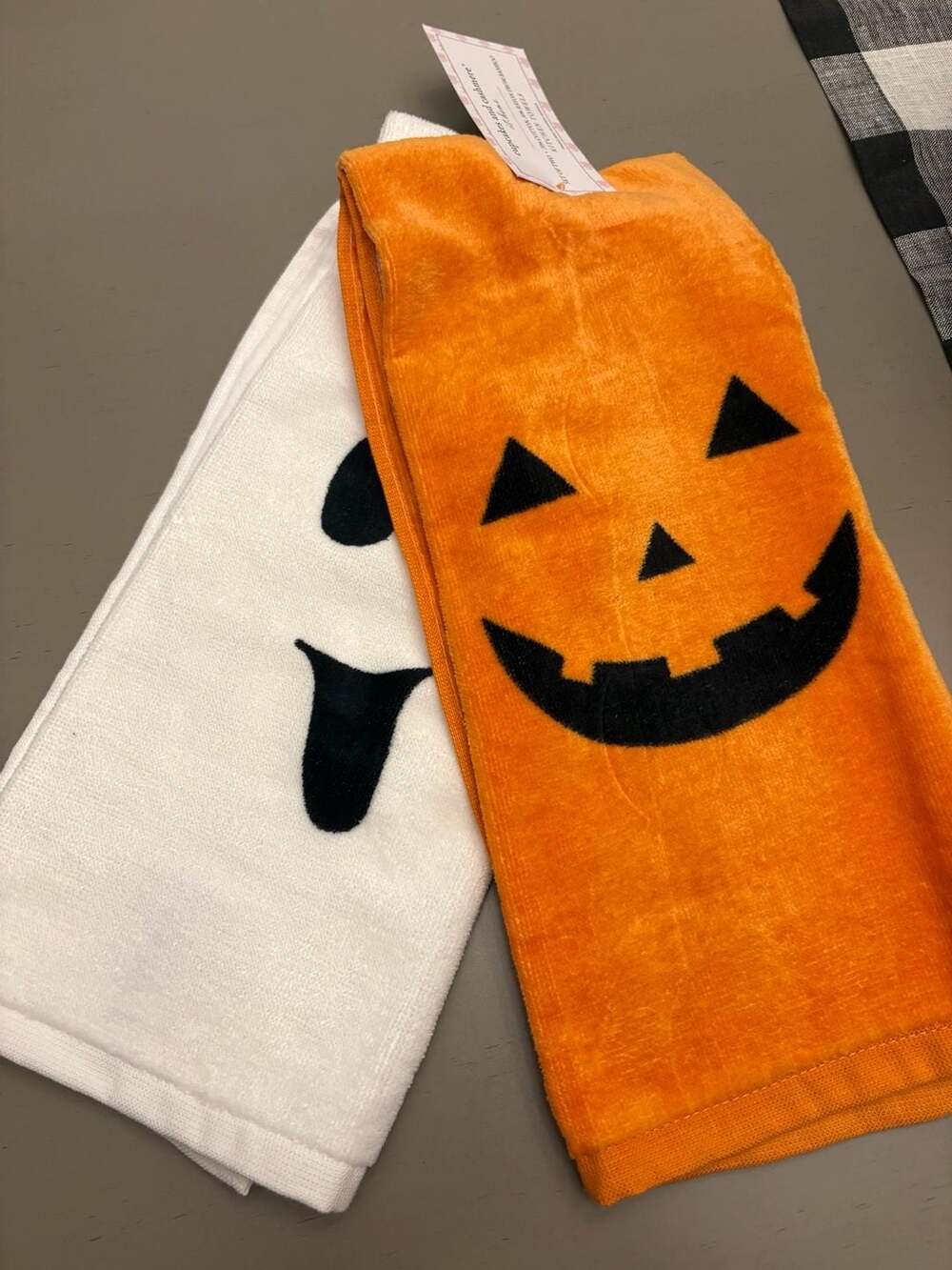 Cupcakes and Cashmere Halloween Ghost & Pumpkin Kitchen Towels